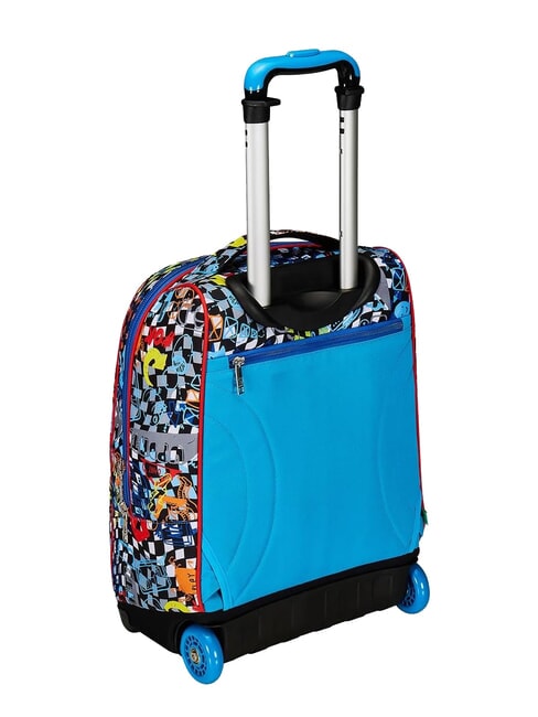 FACCE DA SJ! BIG 2-wheel trolley backpack fluffy turquoise - Backpack trolleys