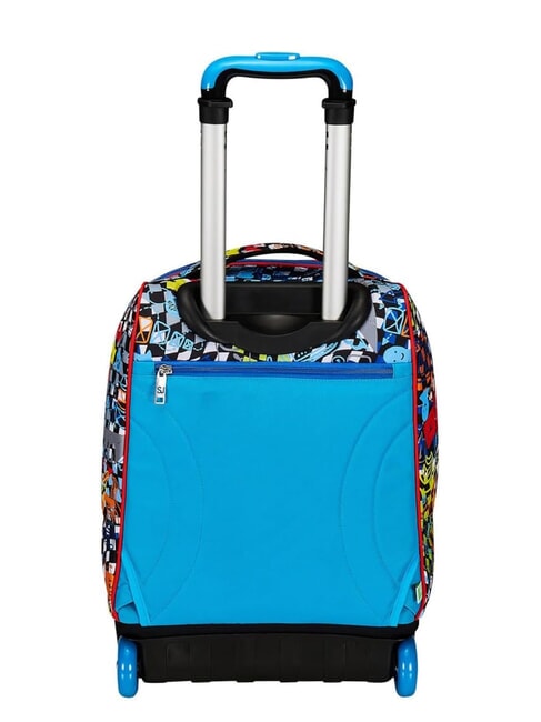 FACCE DA SJ! BIG 2-wheel trolley backpack fluffy turquoise - Backpack trolleys