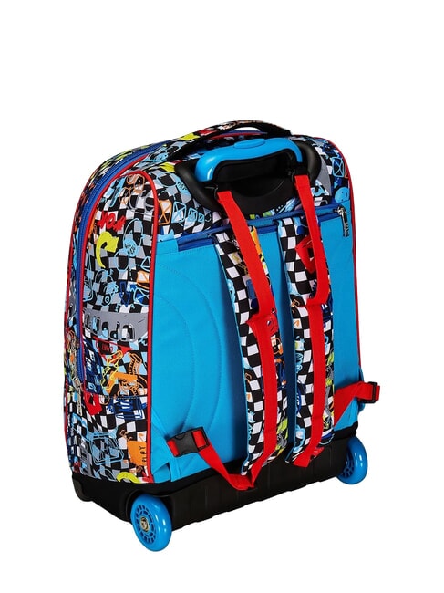 FACCE DA SJ! BIG 2-wheel trolley backpack fluffy turquoise - Backpack trolleys