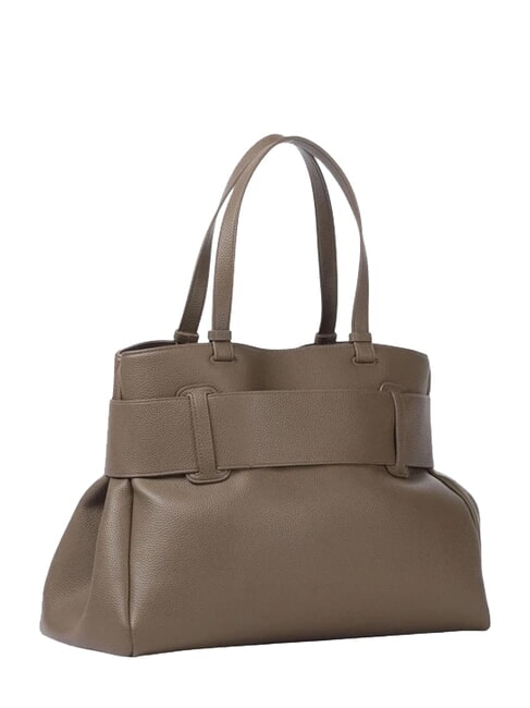 SUSIE SOFT Shoulder bag with buckle dark taupe - Women’s Bags