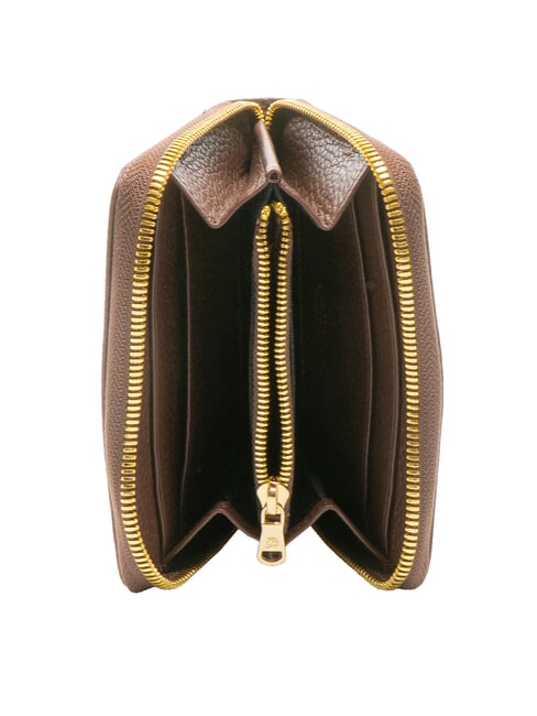 BASIC Small leather zip around wallet dark brown - Women’s Wallets