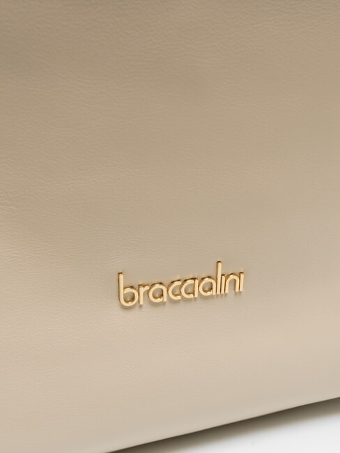 NORA Leather shopping bag with buckles beige - Women’s Bags