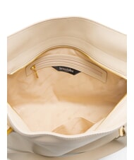 BRACCIALINI NORA Leather shopping bag with buckles beige - Women’s Bags - 4