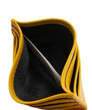 BRACCIALINI BASIC Leather card holder with metal logo yellow - Women’s Wallets - 3