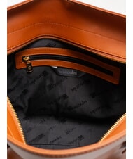 BRACCIALINI NORA Leather shopping bag with buckles brown - Women’s Bags - 4