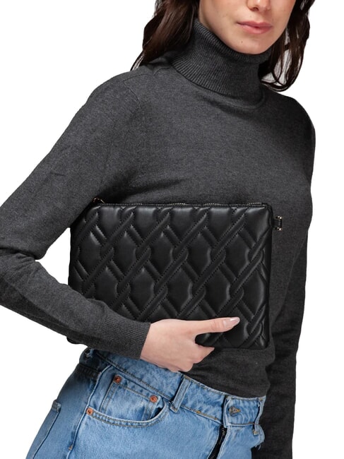 MARGARET Quilted pattern pouch bag black - Women’s Bags