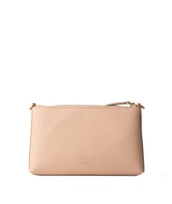 PINKO FLAT Leather clutch bag, with shoulder strap powder-antique gold - Women’s Bags - 3