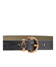 PINKO LOVE Reversible leather belt - Belts