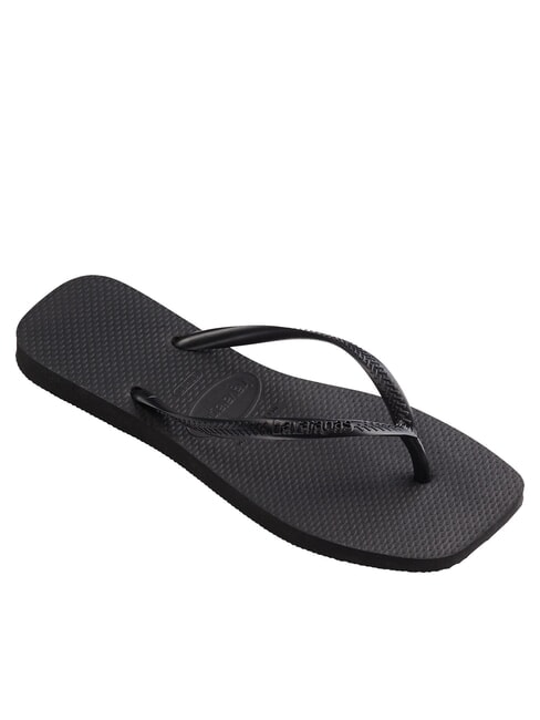 SLIM SQUARE Square Toe Flip Flops BLACK - Women’s shoes