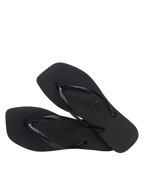 SLIM SQUARE Square Toe Flip Flops BLACK - Women’s shoes