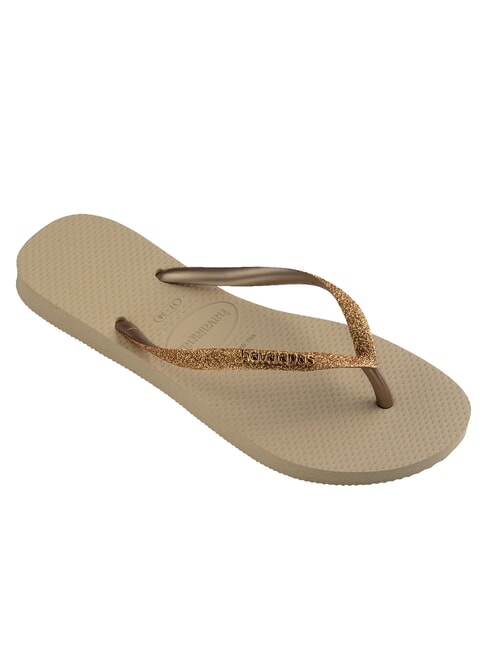 SLIM GLITTER II Flip-flops sand/golden light metallic - Women’s shoes