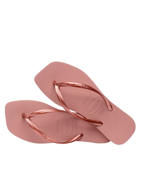SLIM SQUARE Square Toe Flip Flops CROCUS / ROSE - Women’s shoes