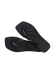 HAVAIANAS SLIM SQUARE Square Toe Flip Flops BLACK - Women&rsquo;s shoes - 4