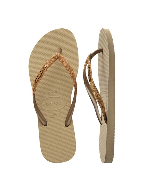 SLIM GLITTER II Flip-flops sand/golden light metallic - Women’s shoes