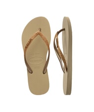 HAVAIANAS SLIM GLITTER II Flip-flops sand/golden light metallic - Women&rsquo;s shoes - 5