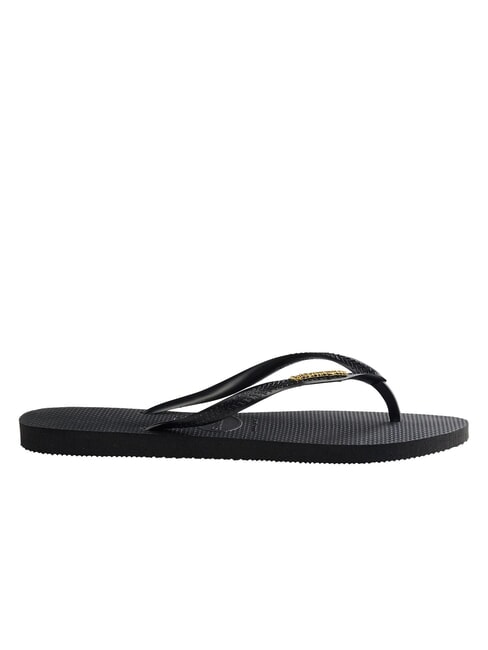 SLIM LOGO Flip flops black/gold - Women’s shoes