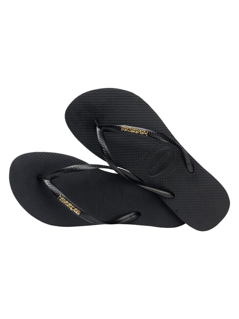 SLIM LOGO Flip flops black/gold - Women’s shoes