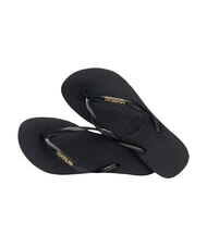 HAVAIANAS SLIM LOGO Flip flops black/gold - Women’s shoes - 4