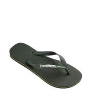 HAVAIANAS BRASIL LOGO Men's flip flops green olives/green olives - Unisex shoes - 2
