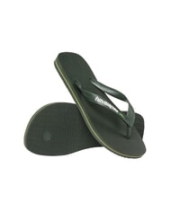 HAVAIANAS BRASIL LOGO Men's flip flops green olives/green olives - Unisex shoes - 5