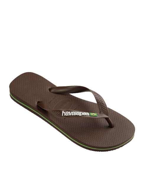 BRASIL LOGO Men's flip flops dark brown/white - Unisex shoes