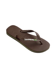 HAVAIANAS BRASIL LOGO Men's flip flops dark brown/white - Unisex shoes - 2