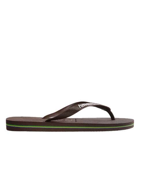 BRASIL LOGO Men's flip flops dark brown/white - Unisex shoes