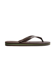 HAVAIANAS BRASIL LOGO Men's flip flops dark brown/white - Unisex shoes - 3
