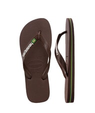 HAVAIANAS BRASIL LOGO Men's flip flops dark brown/white - Unisex shoes - 4
