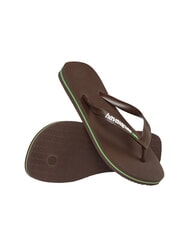 HAVAIANAS BRASIL LOGO Men's flip flops dark brown/white - Unisex shoes - 5