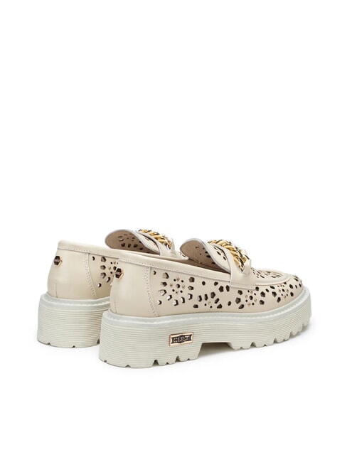 SLASH 4447 Leather moccasins with floral perforations white - Women&rsquo;s shoes