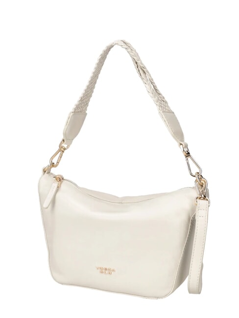 BEATRICE Leather bag with braided handle ivory white - Women’s Bags
