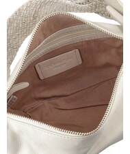 TOSCA BLU BEATRICE Leather bag with braided handle ivory white - Women’s Bags - 3