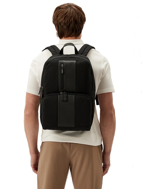 BRIEF ECOLOGICA Recycled fabric backpack, 14" laptop Black - Laptop backpacks