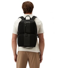 PIQUADRO BRIEF ECOLOGICA Recycled fabric backpack, 14" laptop Black - Laptop backpacks - 6
