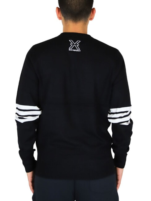 CORINO Crewneck sweater with stripes black2 - Men's Sweaters