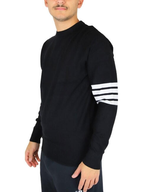 CORINO Crewneck sweater with stripes black2 - Men's Sweaters