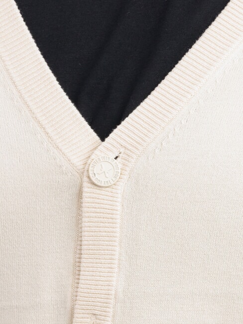 LICONE V-Neck Cardigan with Buttons bone white - Men's Sweaters