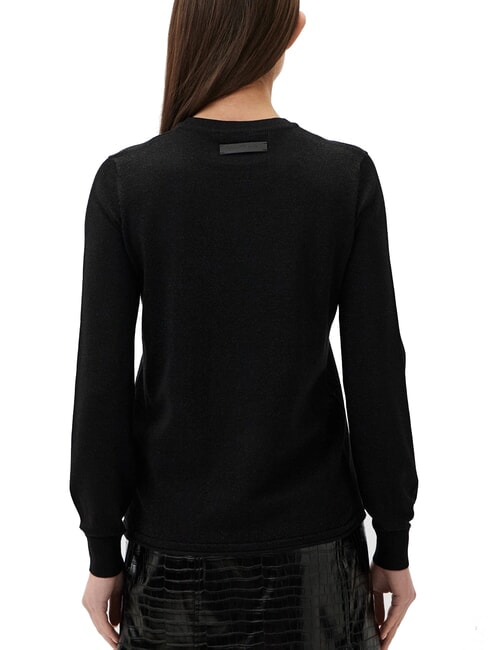 PARANA Lurex crew neck cardigan black2 - Women's Sweaters