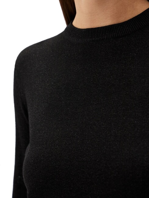 PARANA Lurex crew neck cardigan black2 - Women's Sweaters