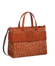 ARMANI EXCHANGE LOGO ALL OVER Hand bag with shoulder strap cam. roses/car. cafe - Women’s Bags - 2