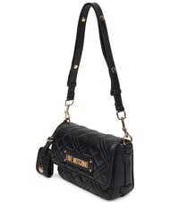 LOVE MOSCHINO QUILTED S Mini Shoulder Bag Black - Women’s Bags - 3