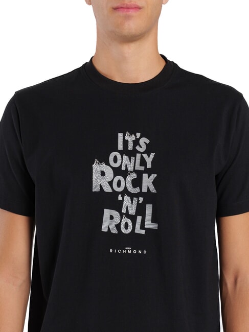 SPARTACO Cotton T-shirt with print black - T-shirt