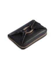 THE BRIDGE AMELIA Mini zip around leather wallet Black Gold - Women’s Wallets - 4