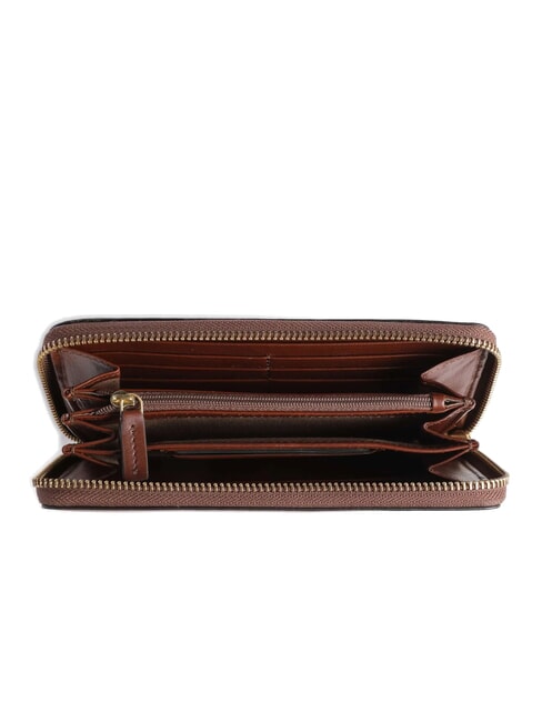 DOMITILLA Large zip around leather wallet BROWN - Women’s Wallets