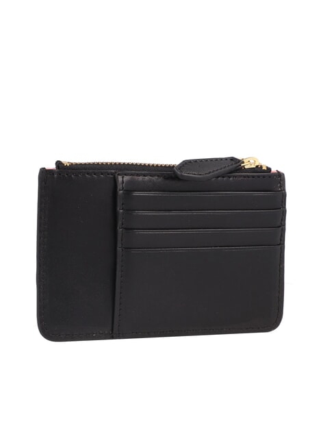 FIONA Leather card holder with coin purse Black Gold - Women’s Wallets