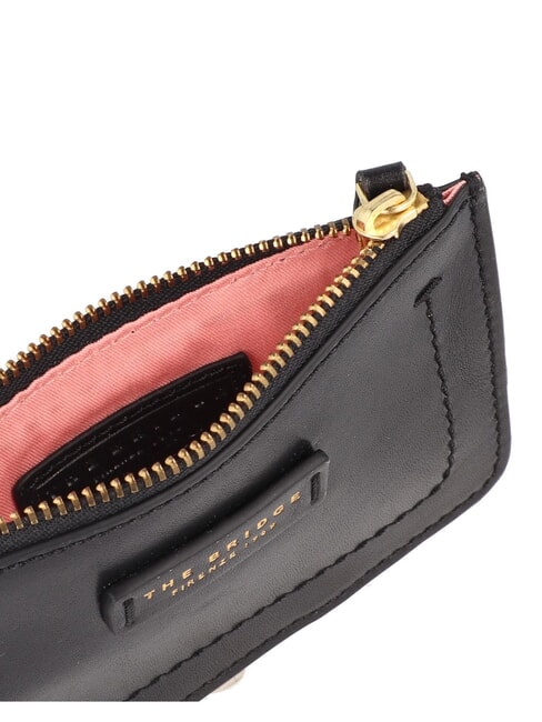 FIONA Leather card holder with coin purse Black Gold - Women’s Wallets