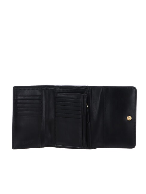 FIONA Compact leather wallet Black Gold - Women’s Wallets