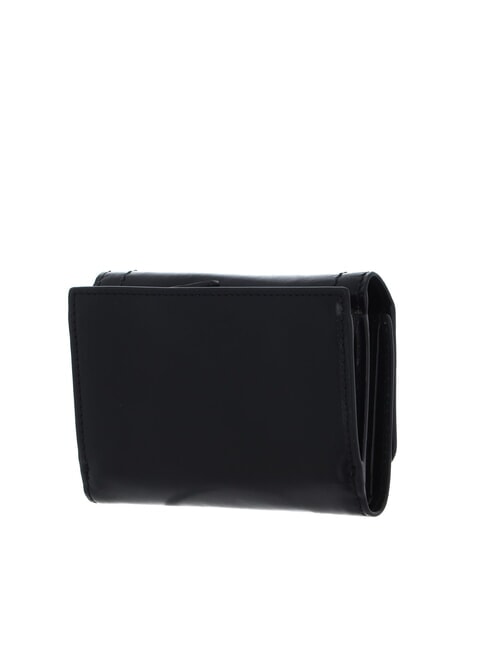 FIONA Compact leather wallet Black Gold - Women’s Wallets