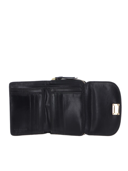 FEDERICA Small leather wallet Black Gold - Women’s Wallets